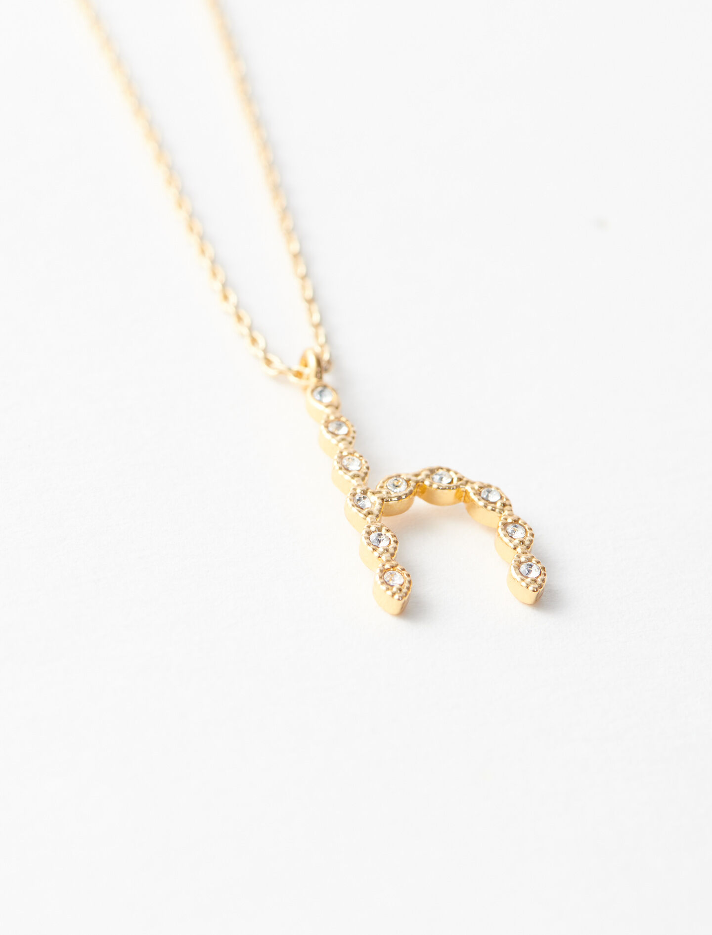 220LETTREHSTRASSEPI Rhinestone H necklace