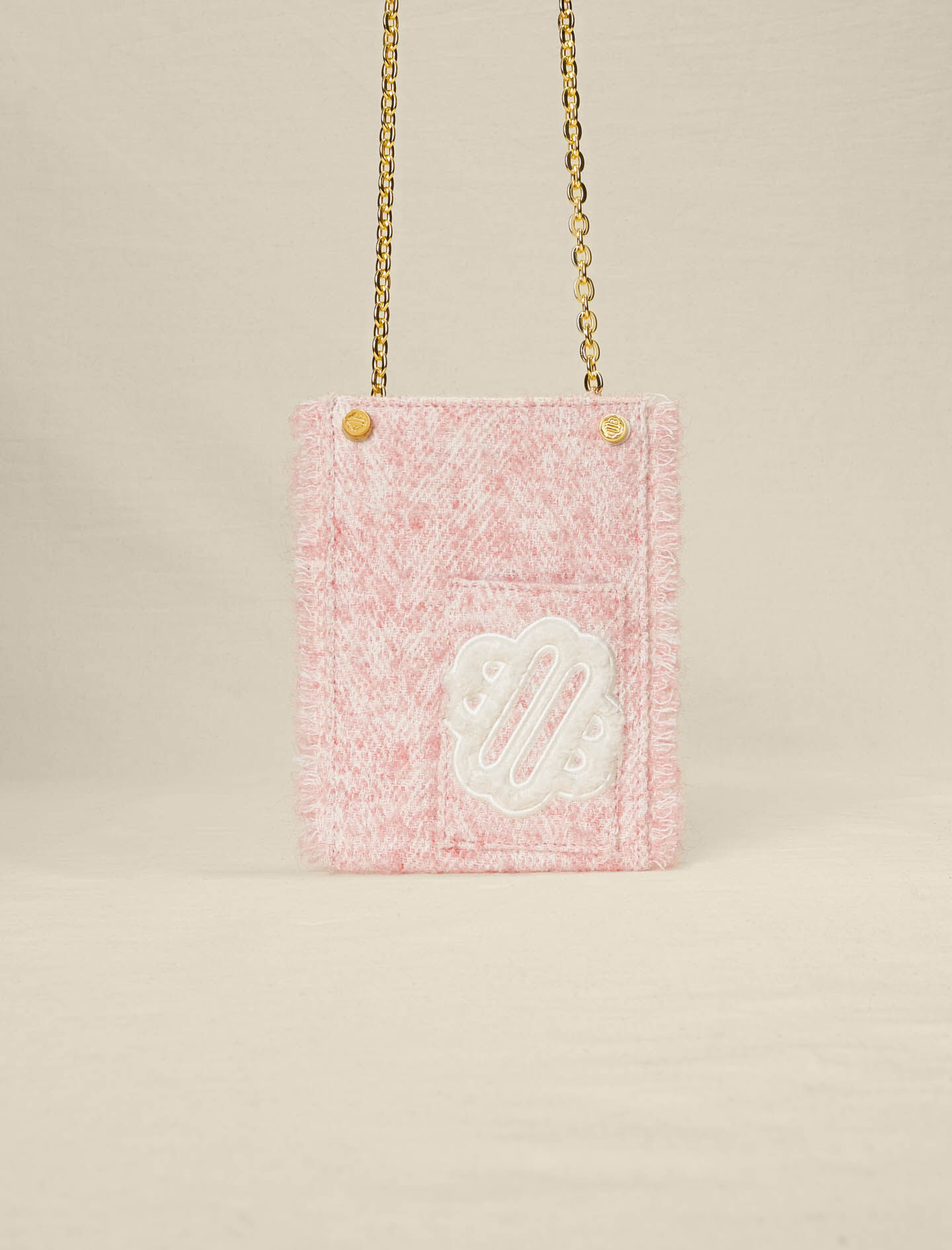 Chanel Phone Clutch with Chain PVC Over Quilted Tweed  STYLISHTOP