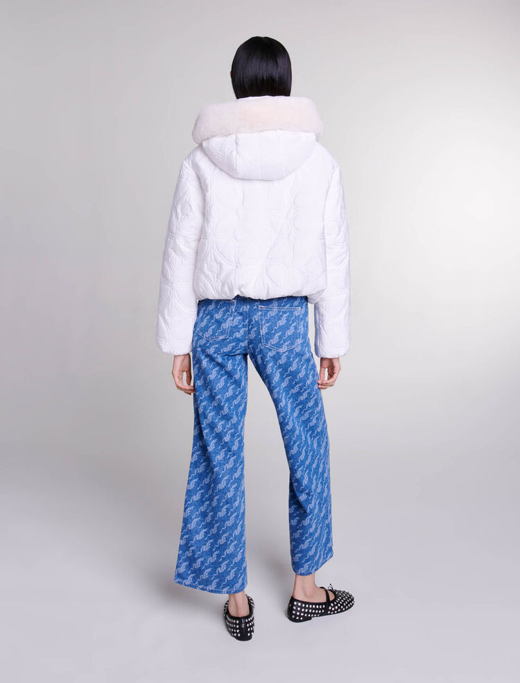 OLLOUM Contrasting Lamb Wool Padded Coat, Women Fashion Color Block Fuzzy  Fleece Jacket, 2024 New Zipper Pocket Hooded Loose Coat (Color : Black,  Size