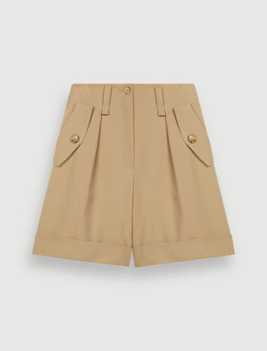 222IAKINO Cotton shorts with turnbacks - xx - Maje.com