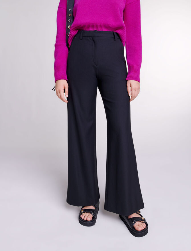 123PIMANO Flared trousers - Black trousers - Maje.com