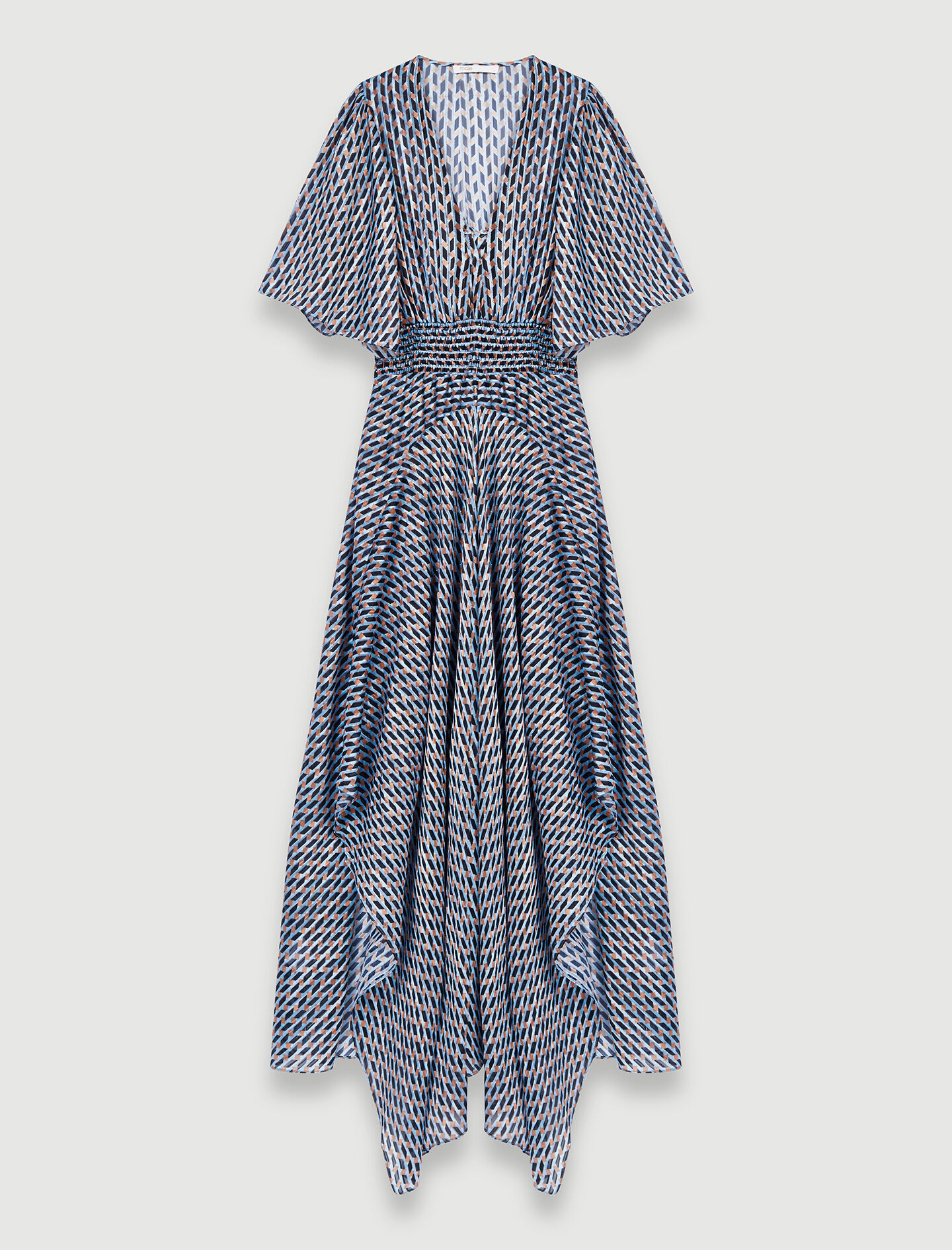 220RICHELANE Lurex jacquard print scarf dress