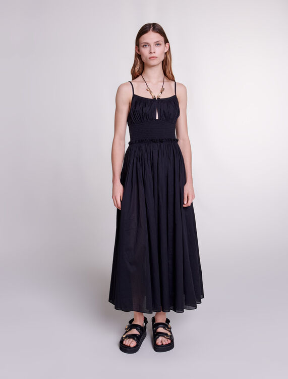Dress with beaded ties - Maxi dresses - MAJE