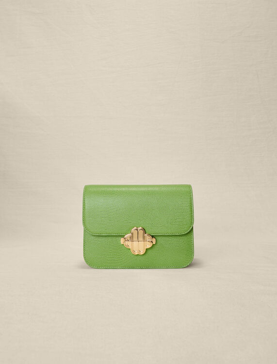 Lizard-effect embossed leather bag - Clover bags - MAJE