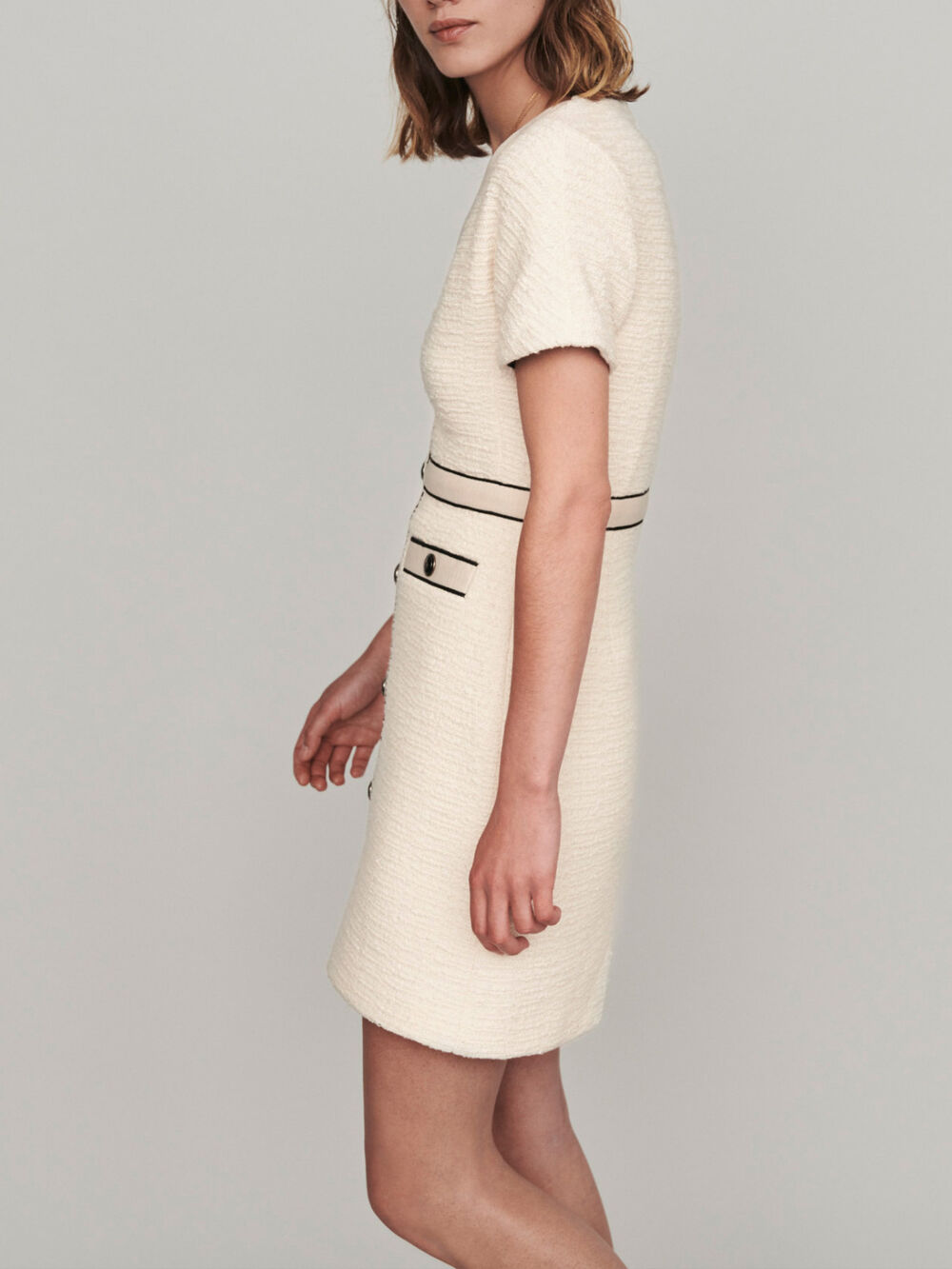 119ROPPY Tweed-style contrast dress - Dresses - Maje.com