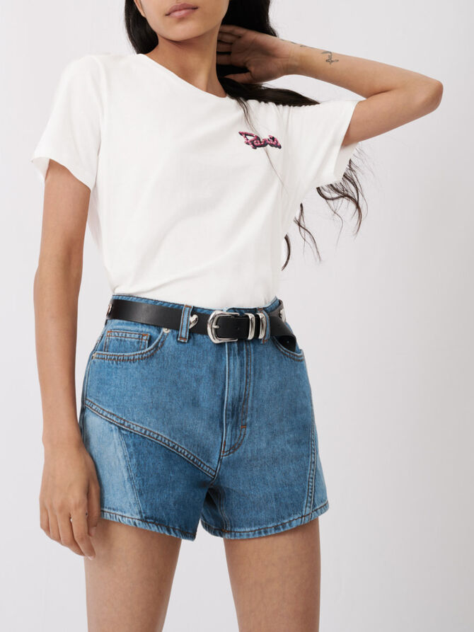 120TARIS Embroidered short-sleeved T-shirt - null - Maje.com