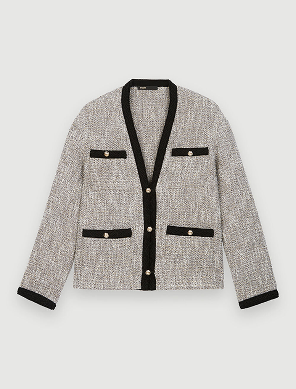 120VINIE Tweed-style jacket with contrast details - Coats & Jackets ...