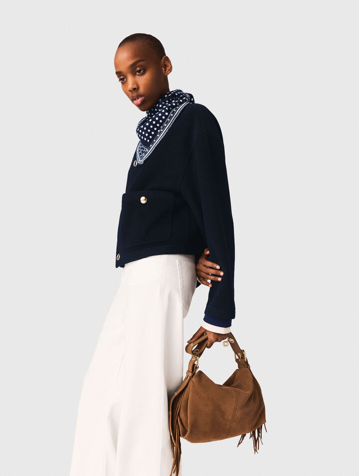 Double-faced jacket, braided trim