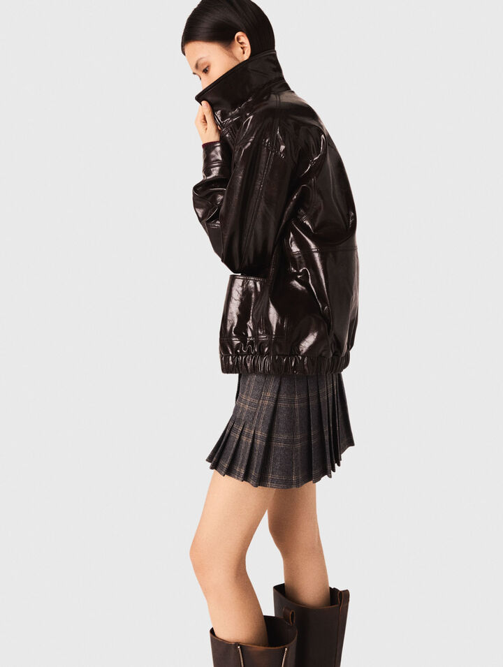 Cracked faux leather jacket