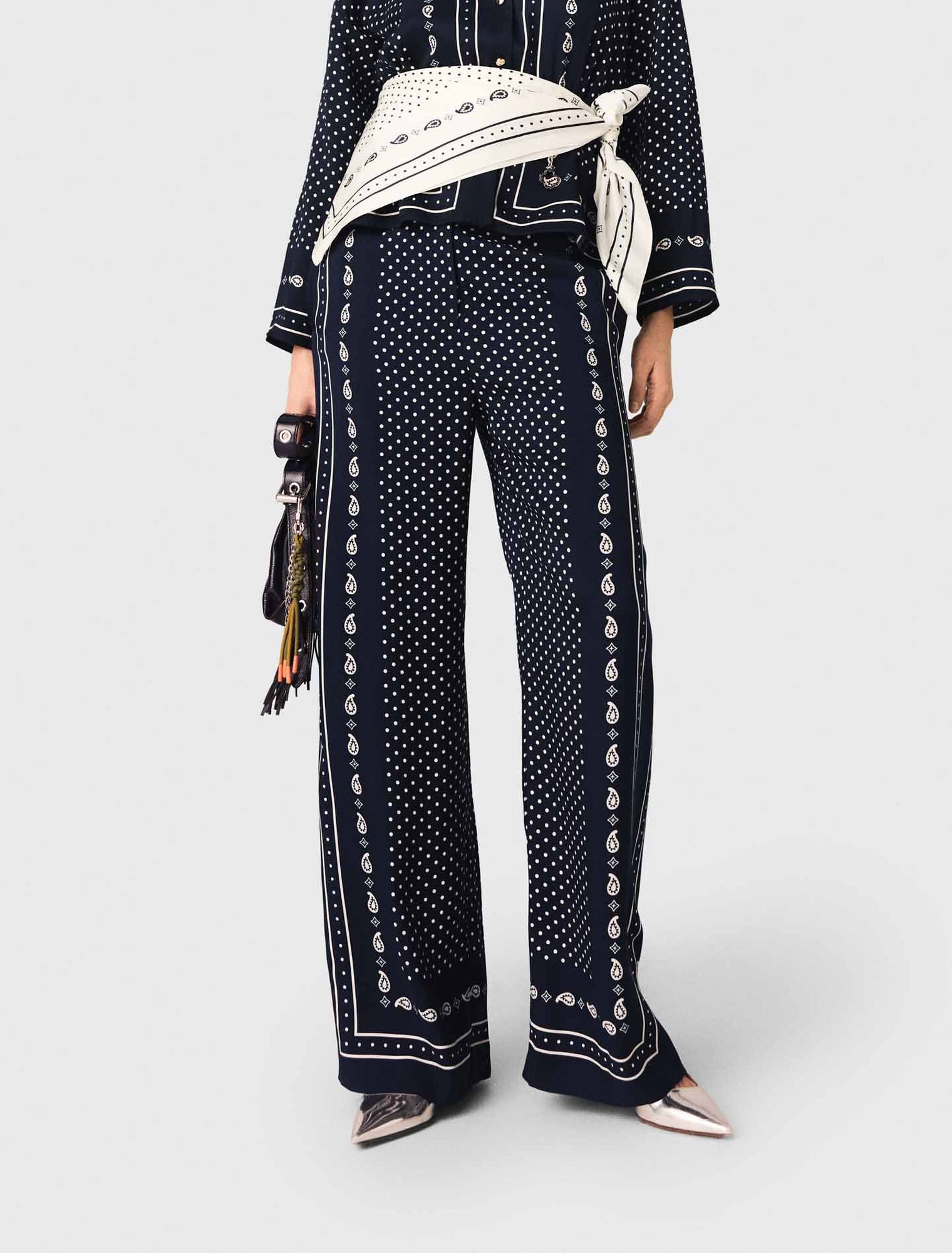 Printed fluid trousers