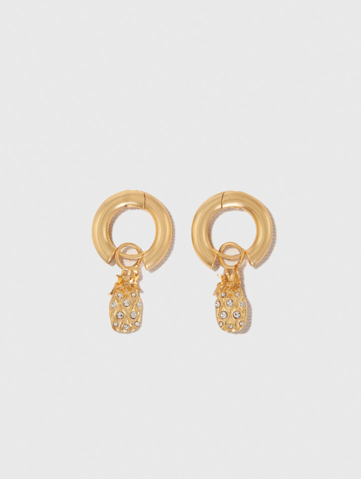 Mini rhinestone pineapple earrings