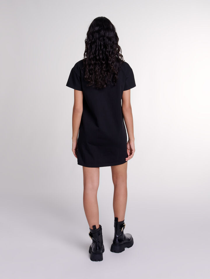 Embroidered rhinestone polo dress