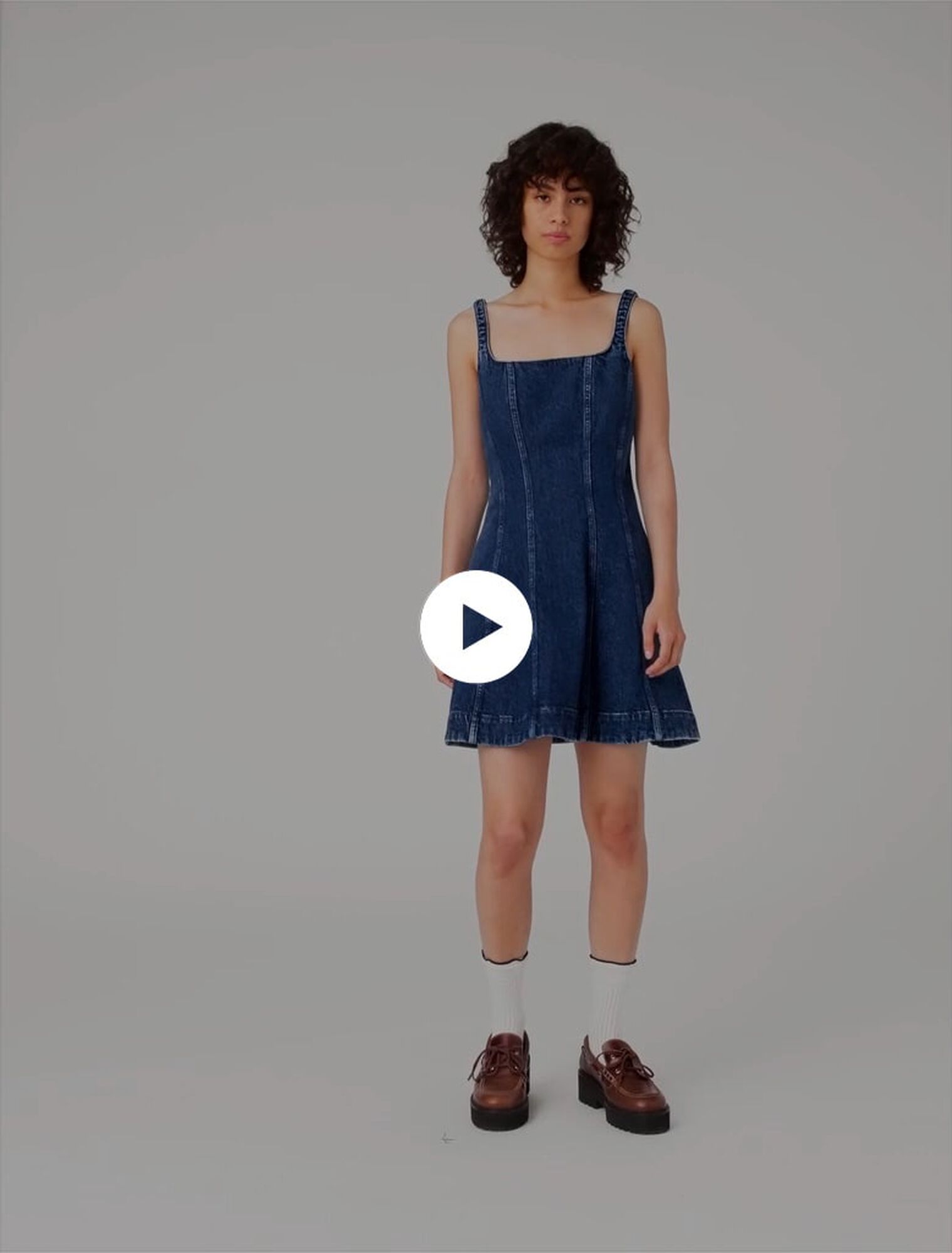 Short denim babydoll dress