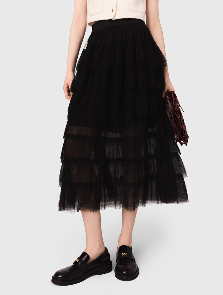 Tulle midi skirt