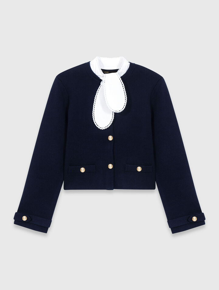 Detachable embroidered collar cardi