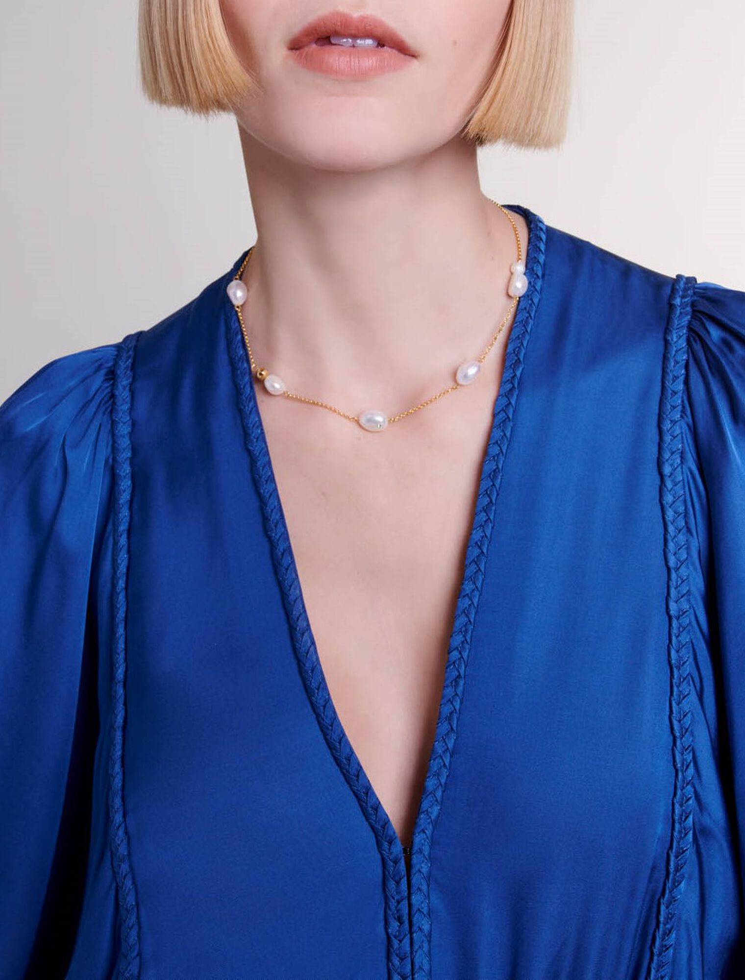 Gold chain and bead necklace