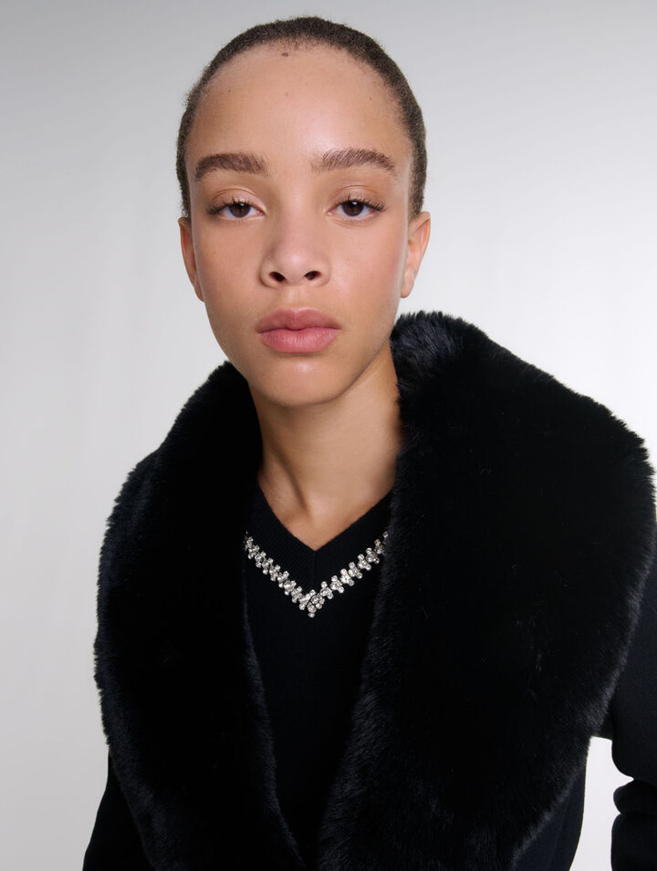 Double-faced mid-length coat