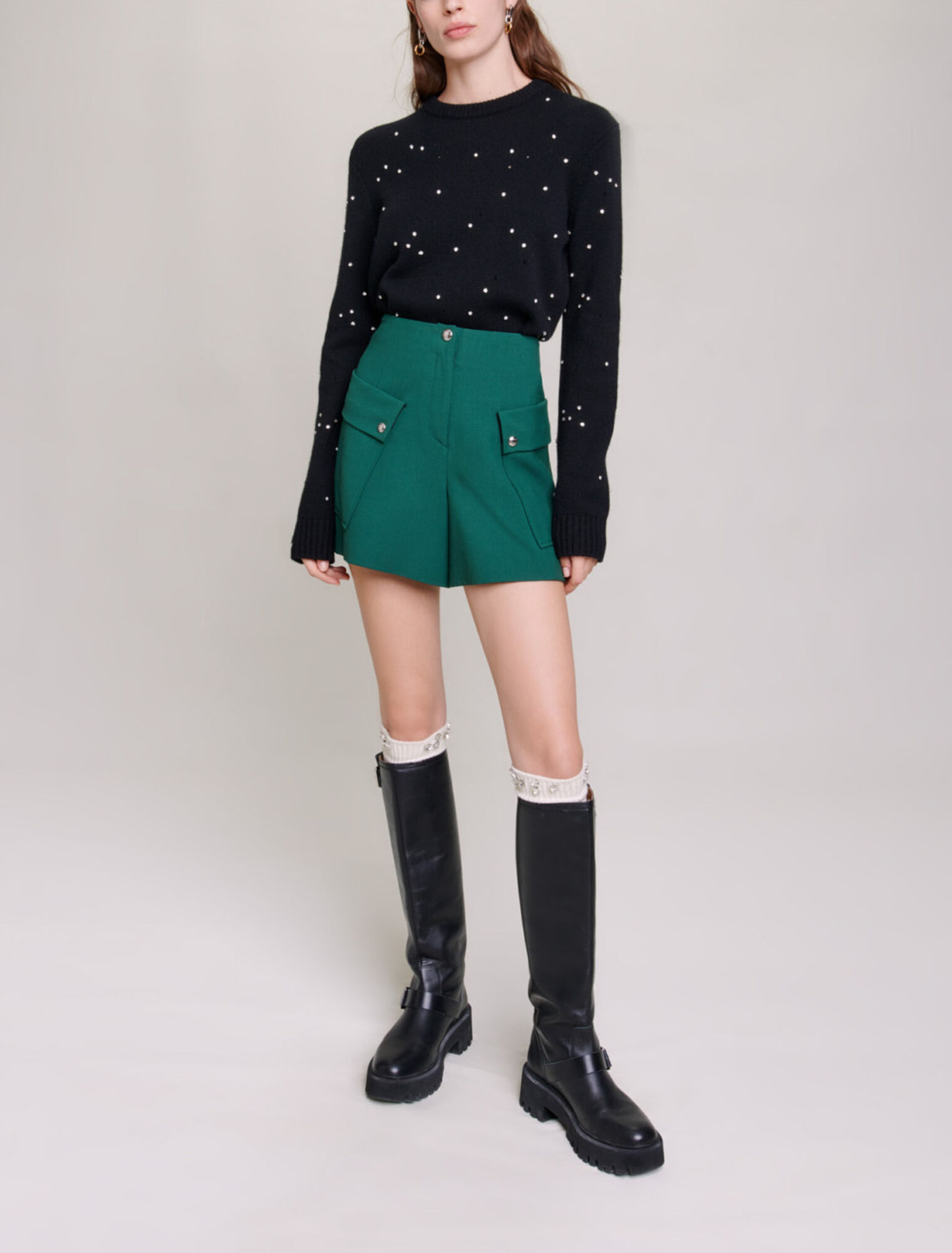 Structured shorts with pockets
