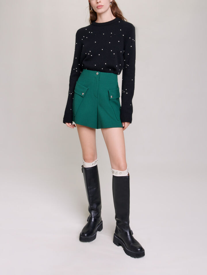 Structured shorts with pockets