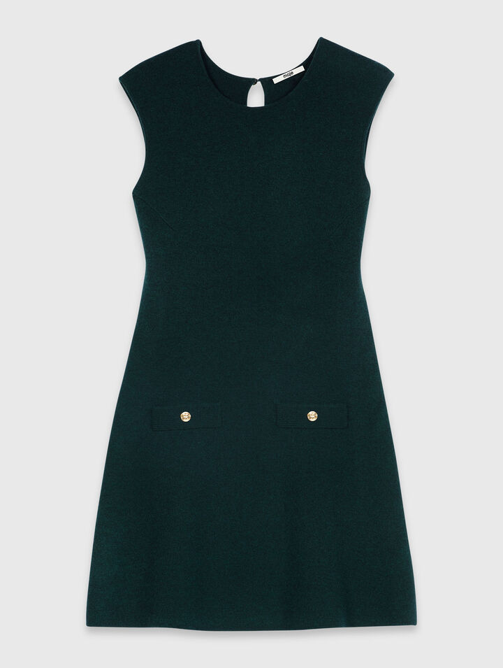 Knit dress with removable sweater