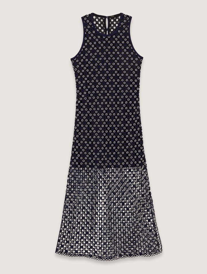 Beaded crochet maxi dress