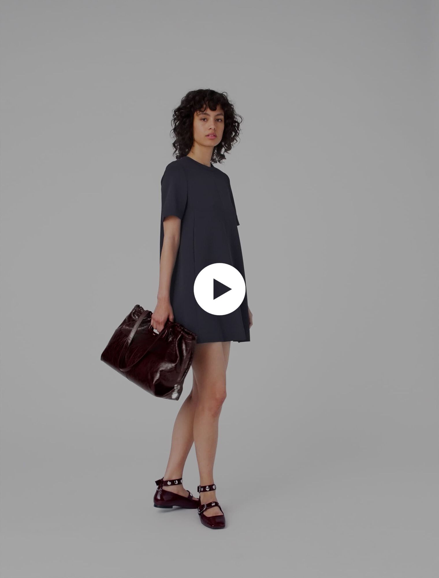 Heavy crepe trapeze dress