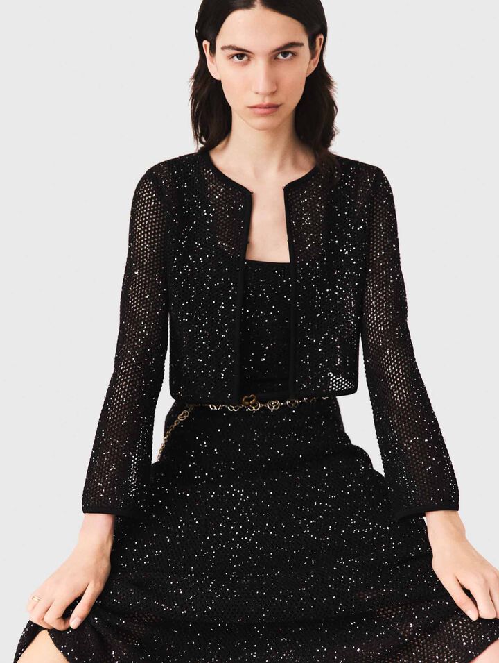 Rhinestone knit cardigan
