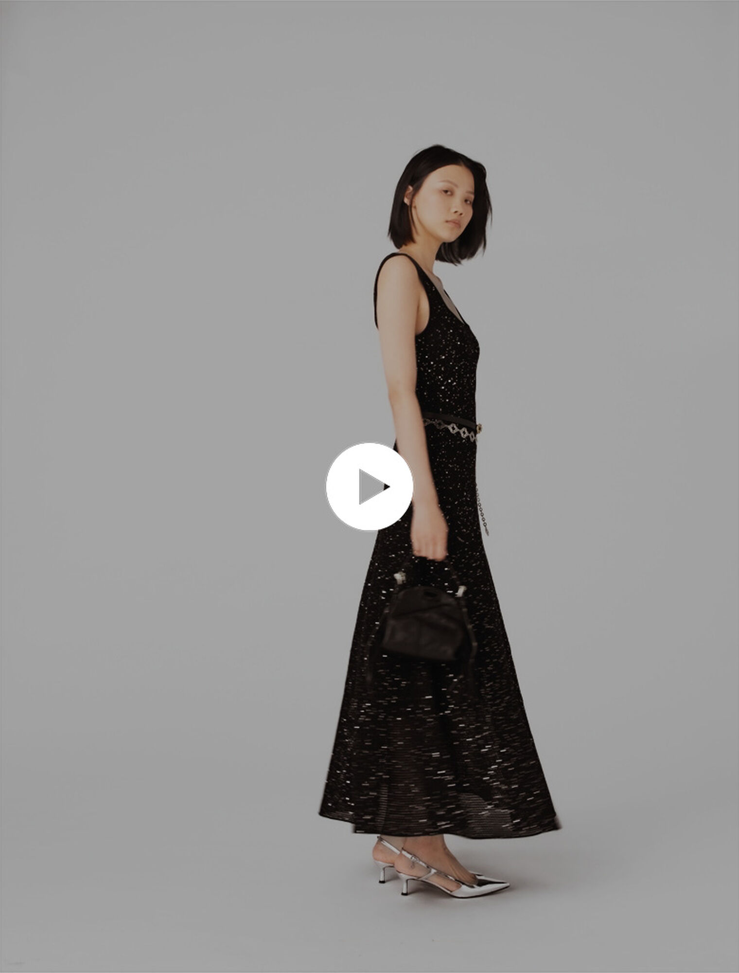 Rhinestone knit maxi dress