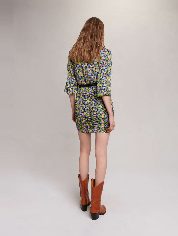 Short dress with floral print