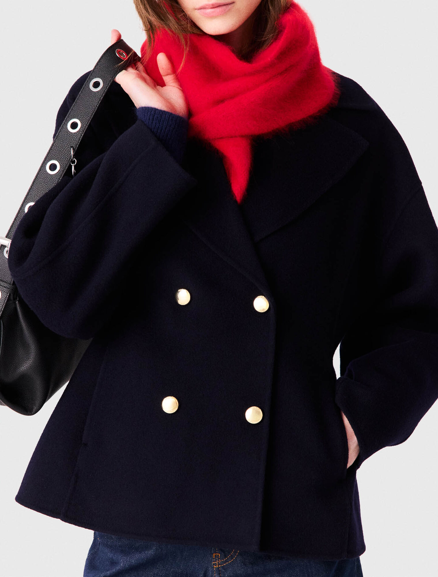 Fitted double-faced coat
