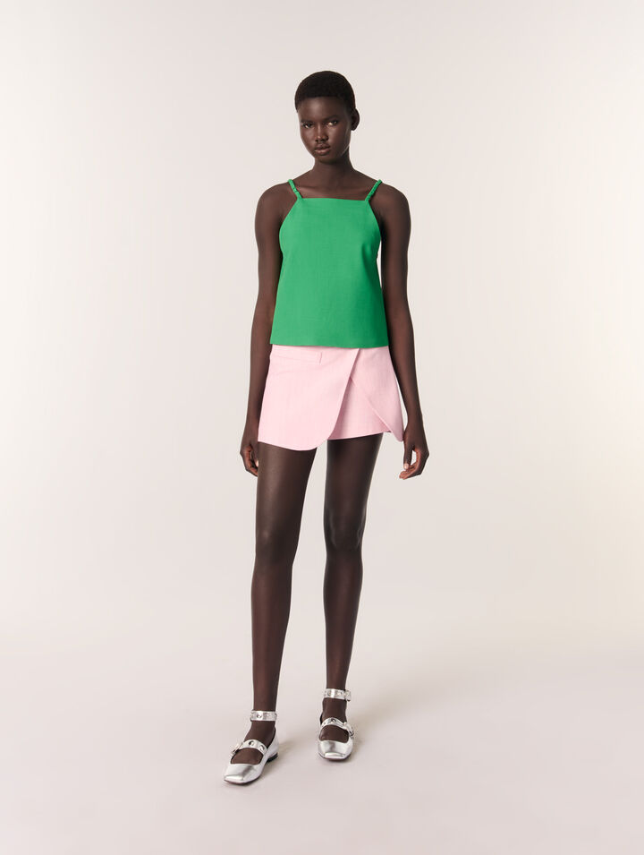 Layered-effect suit shorts