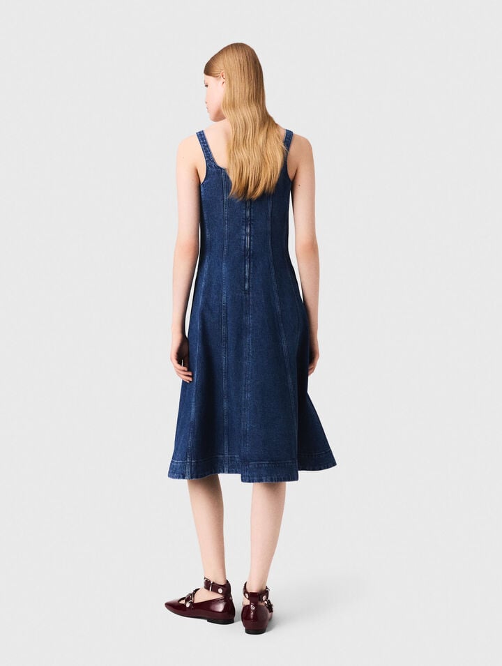 Long denim babydoll dress