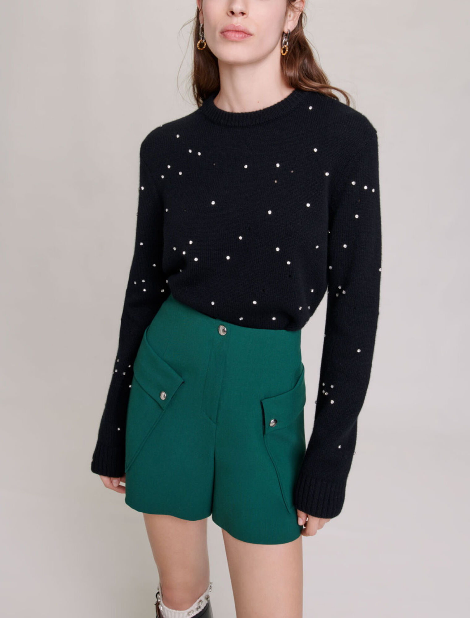 Structured shorts with pockets