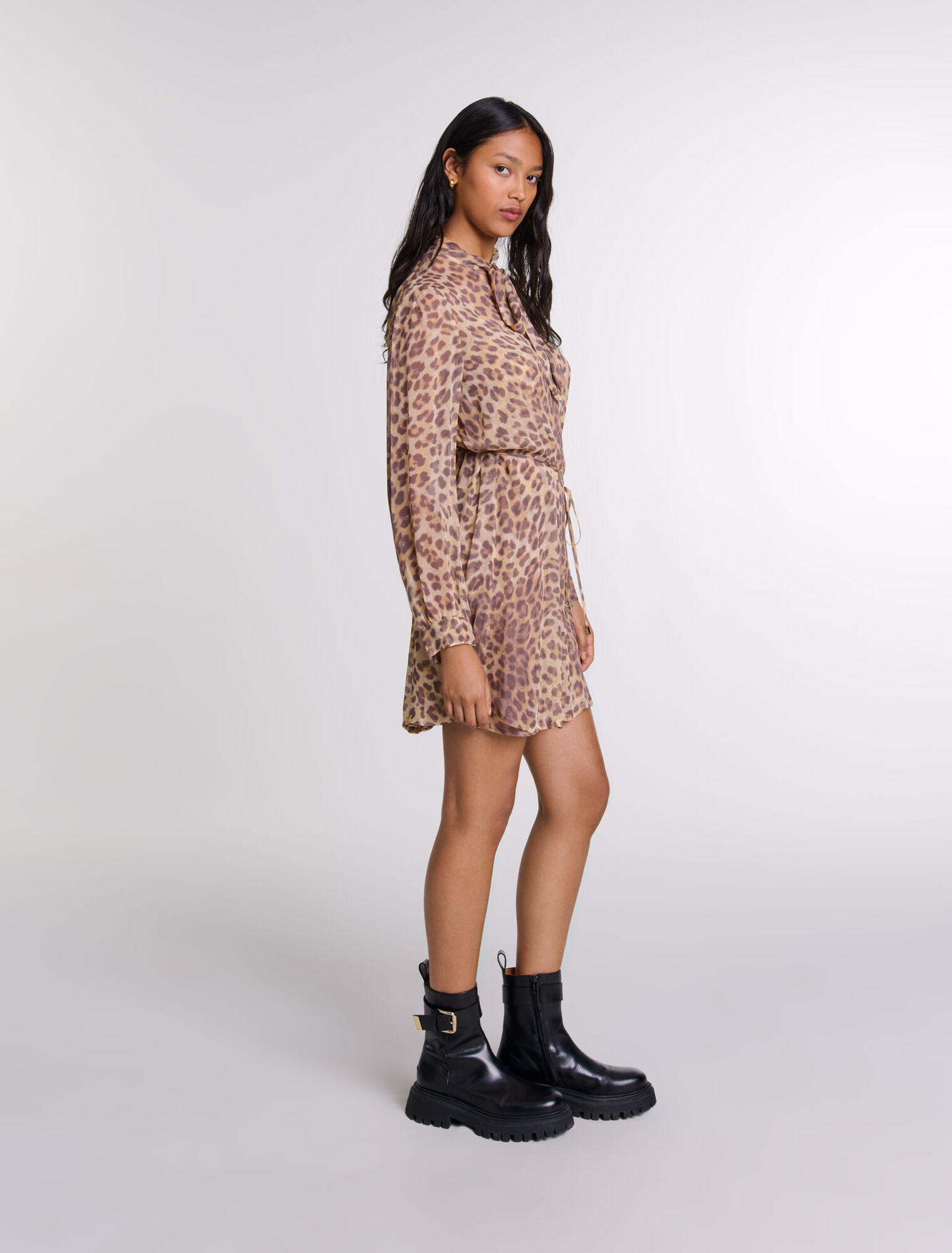 Leopard-print short dress