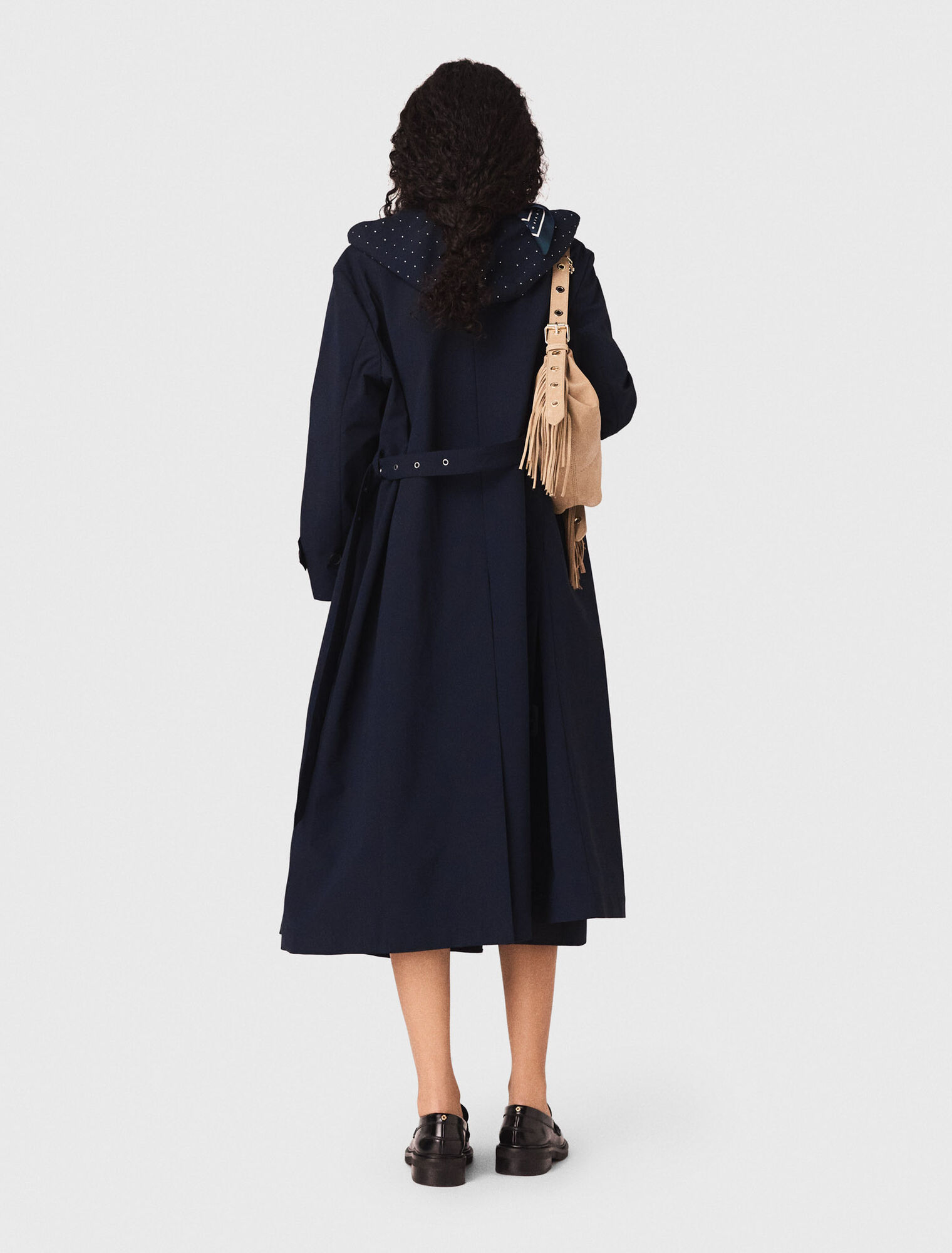 Removable rhinestone-hood trench