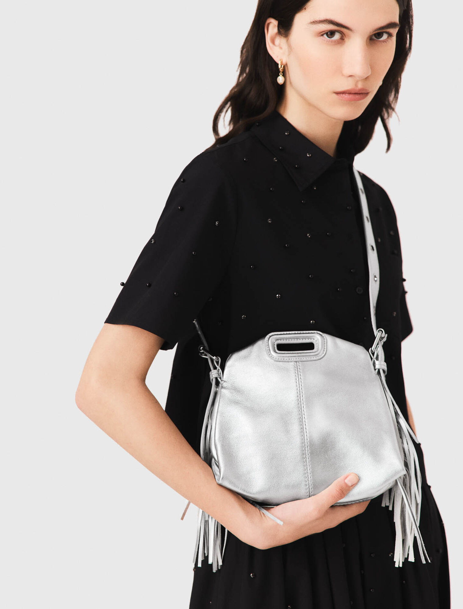 Miss M mini metallic leather bag