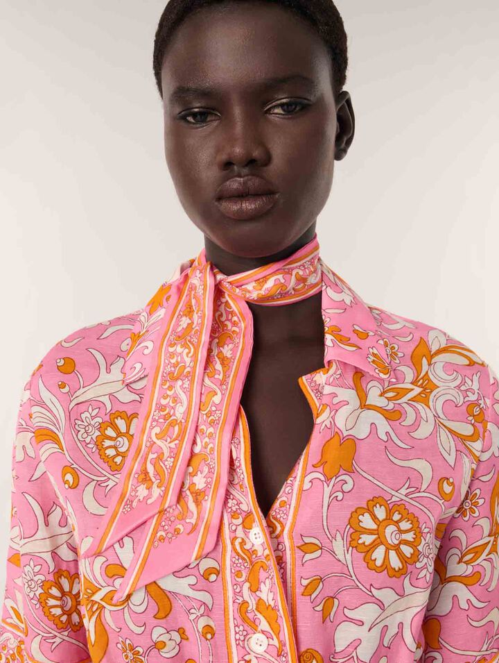 Short flowing patterned dress