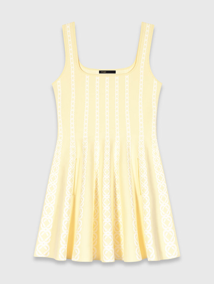 Jacquard knit short dress