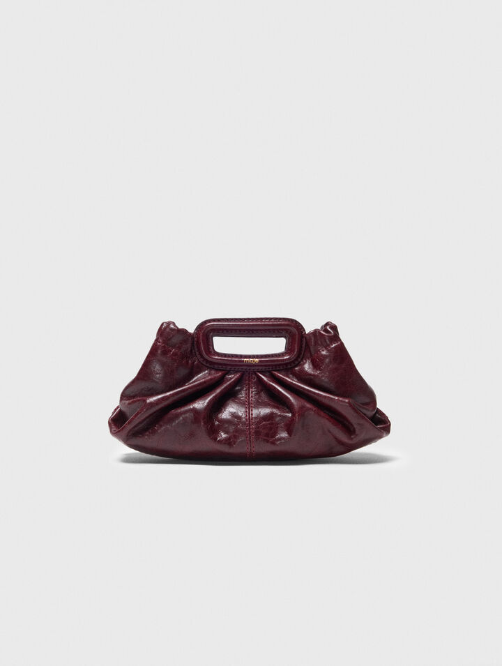 Mini crackled leather clutch