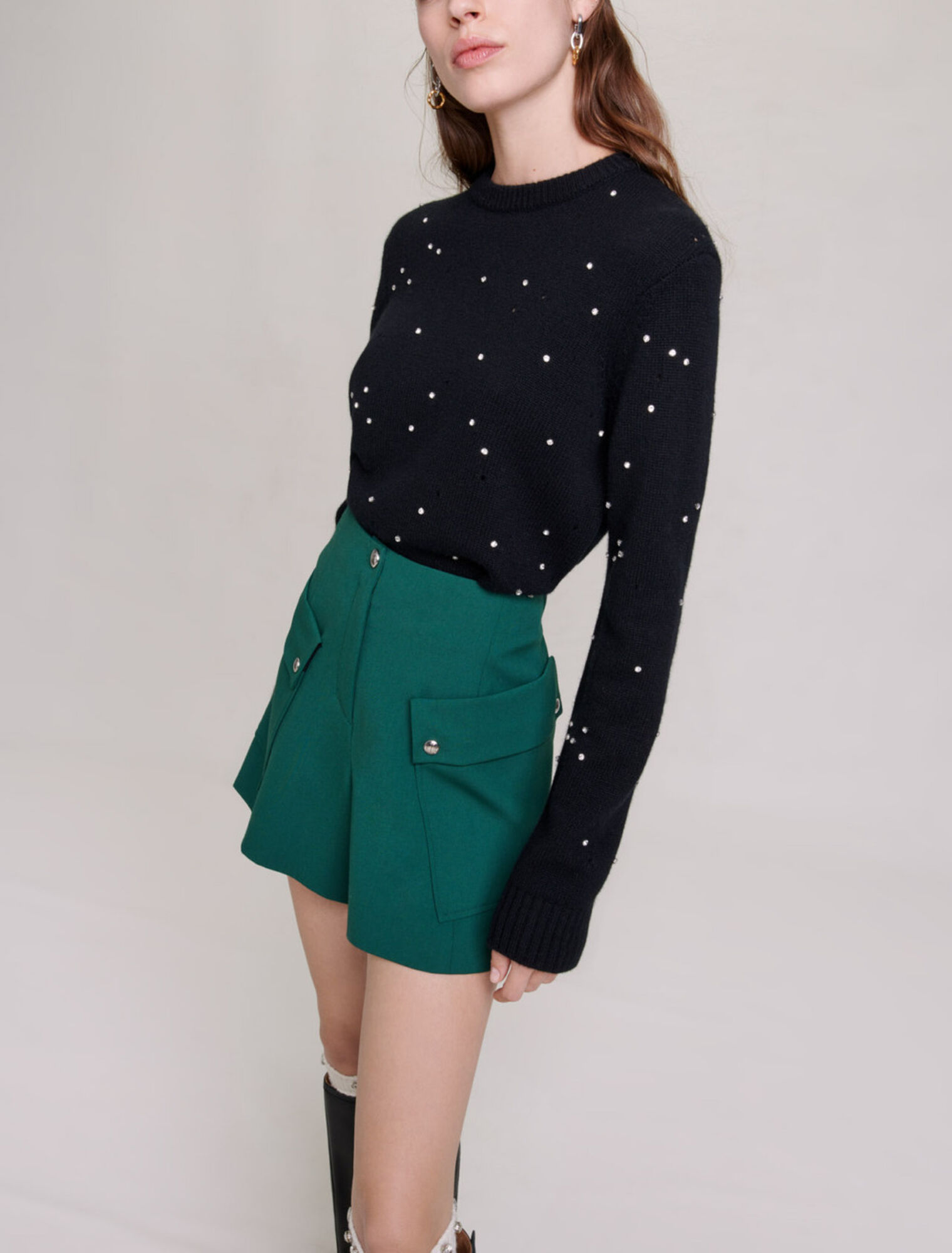 Structured shorts with pockets