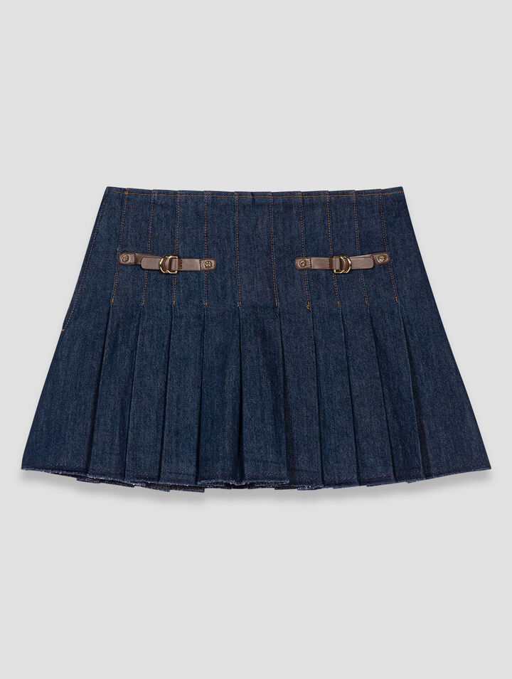 Short denim skirt with lining