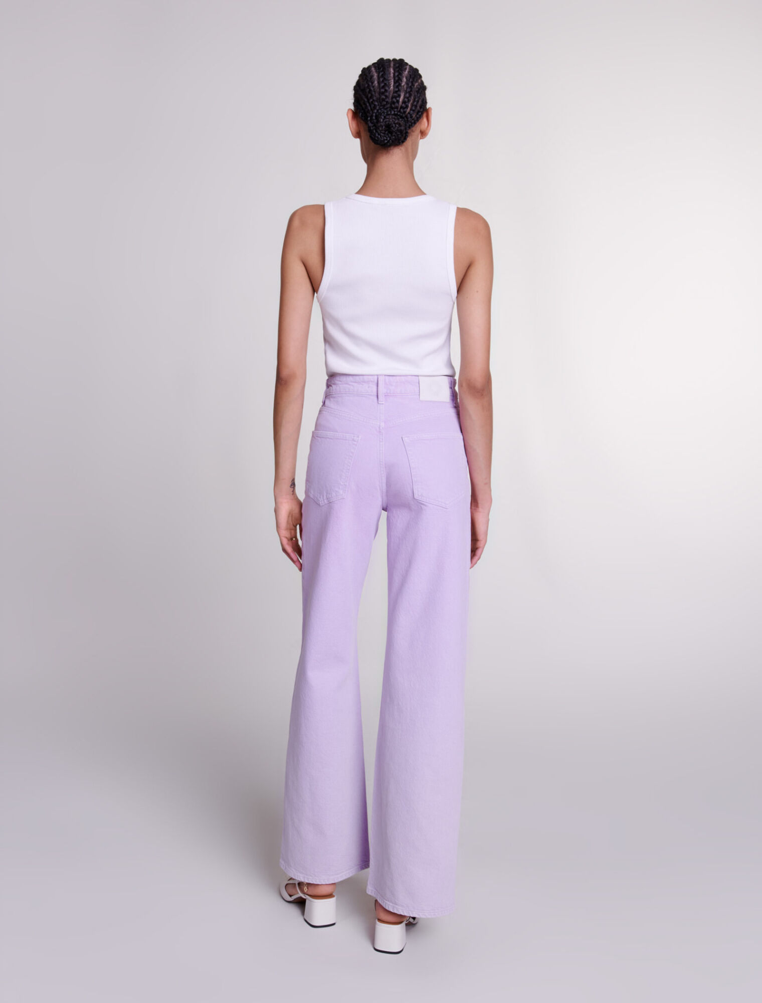 Faded wide-leg jeans