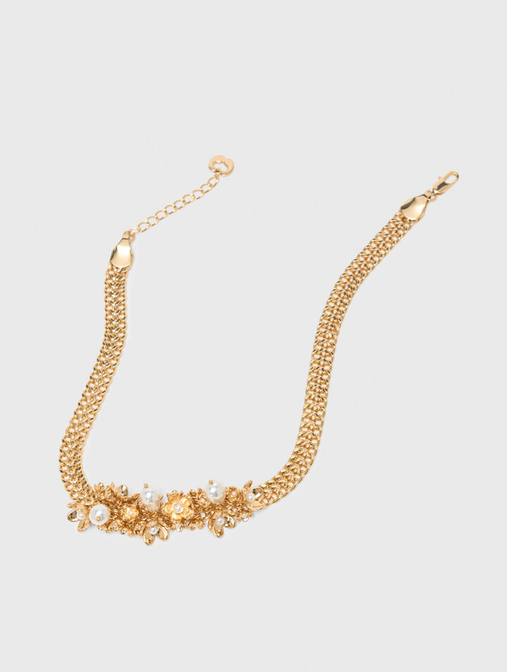 Asymmetric wide chain necklace