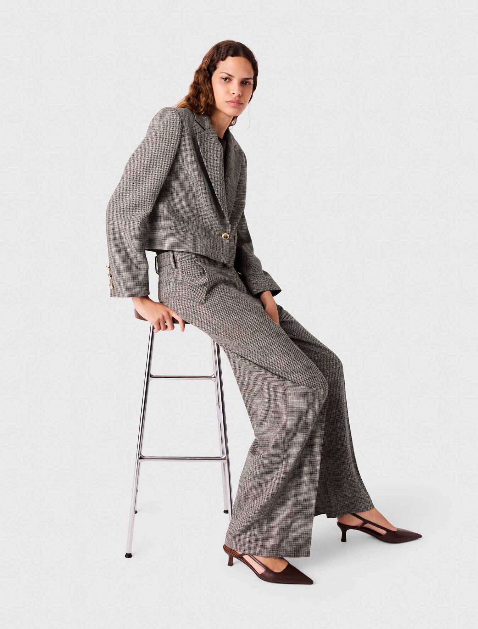 Checked suit trousers
