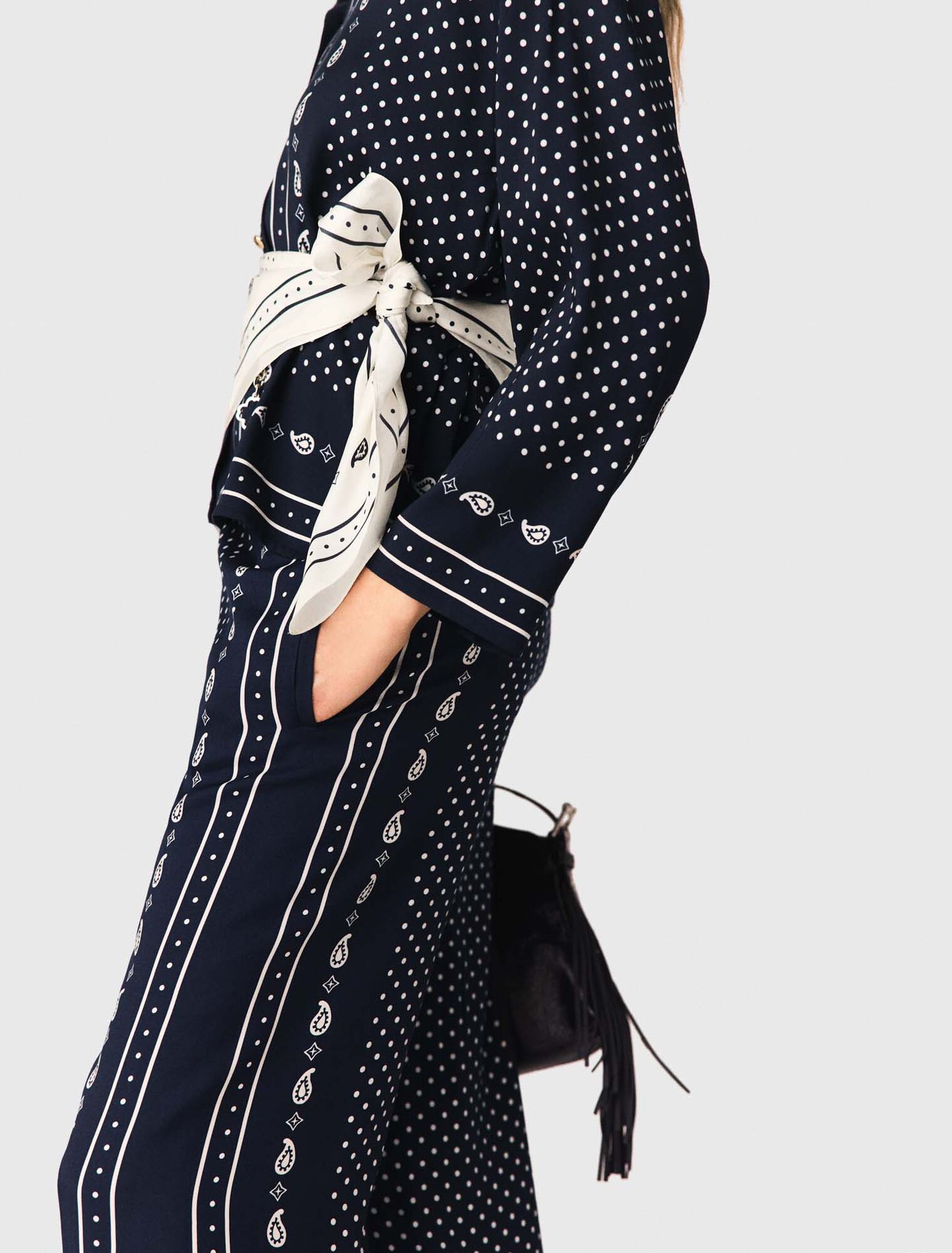 Printed fluid trousers