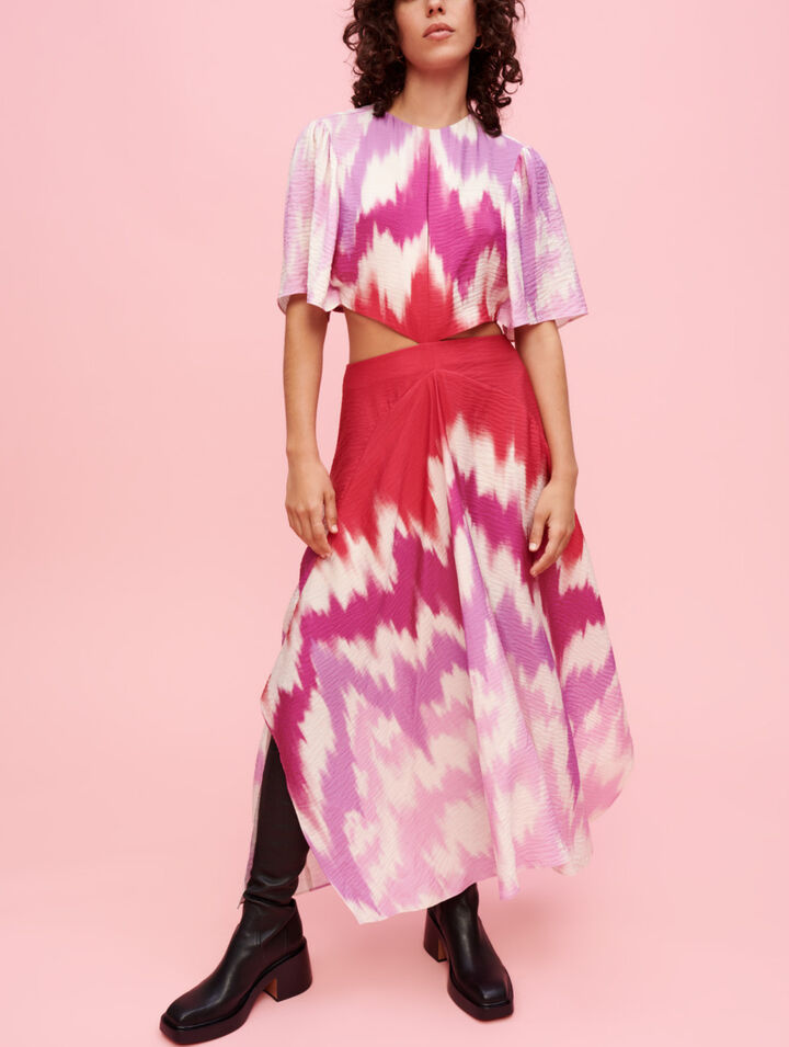 Tie and Dye asymmetrical scarf dress