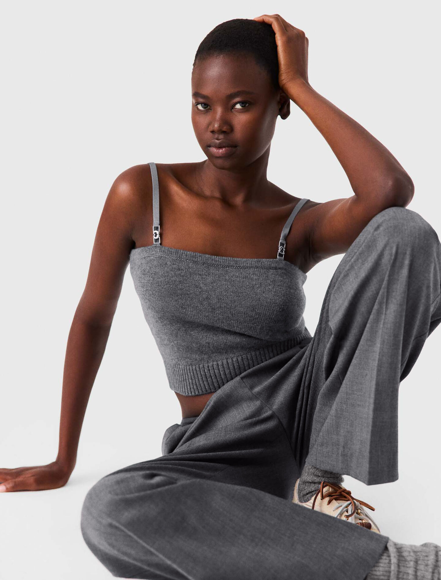 Twinset with lace trim