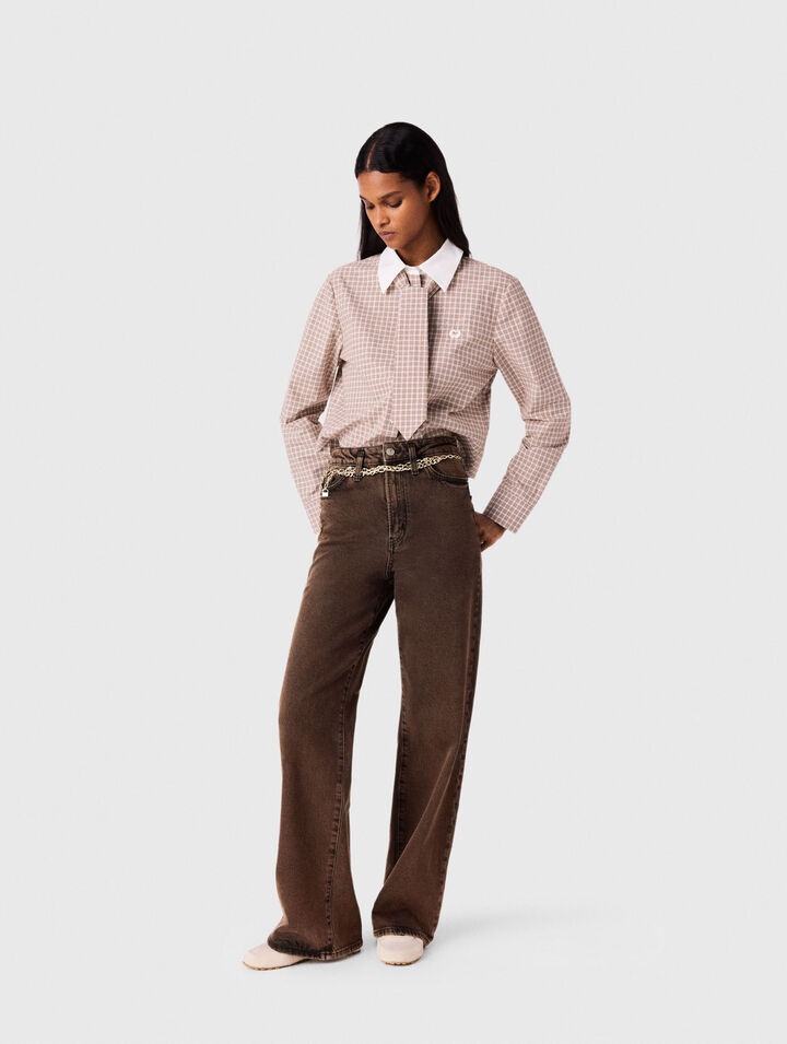 Bootcut jeans with chain