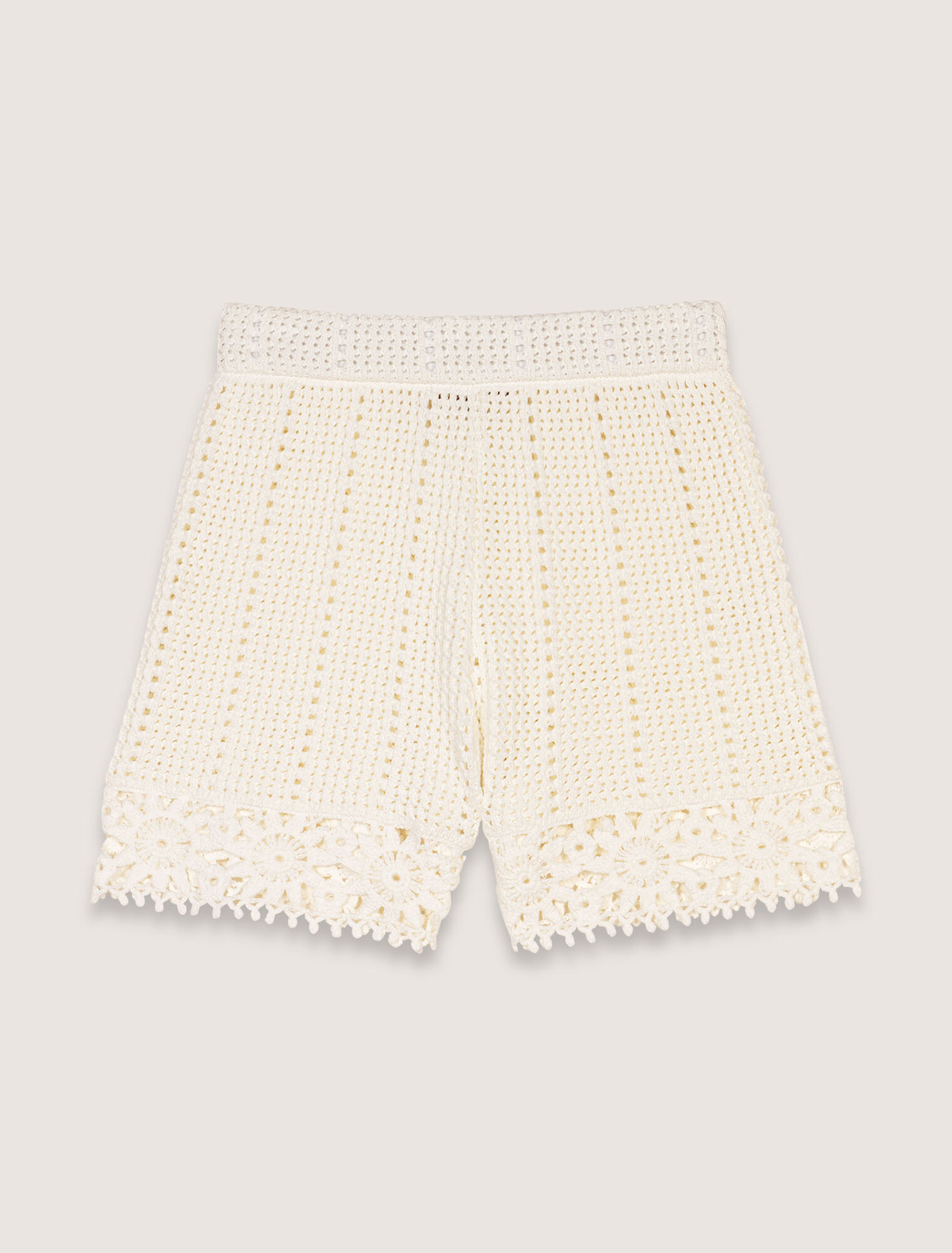 Crochet-knit shorts