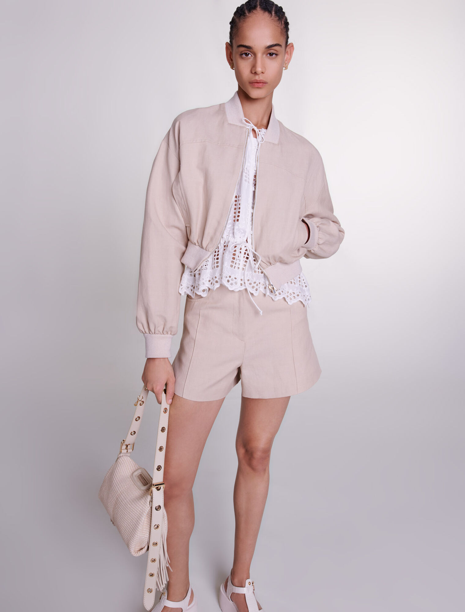 Cropped linen jacket